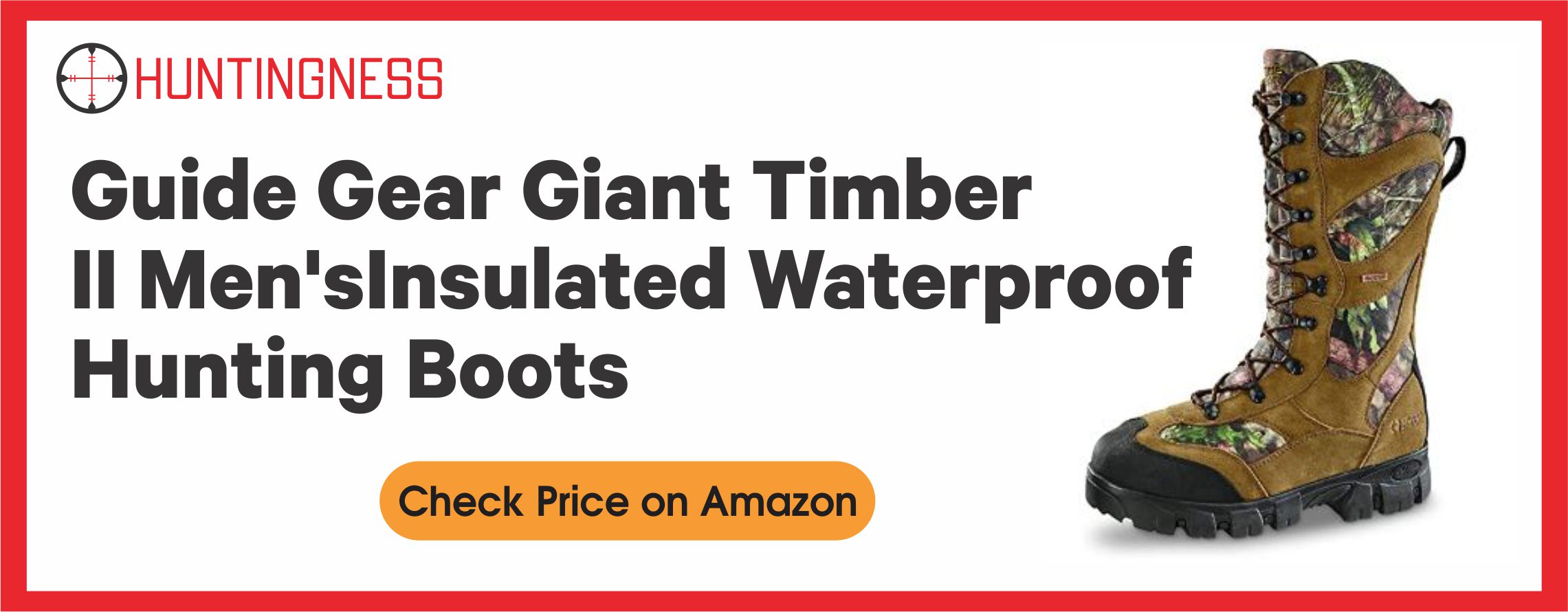 Guide Gear Giant Timber II Men'sInsulated Waterproof Hunting Boots, 1,400-gram, Mossy Oak