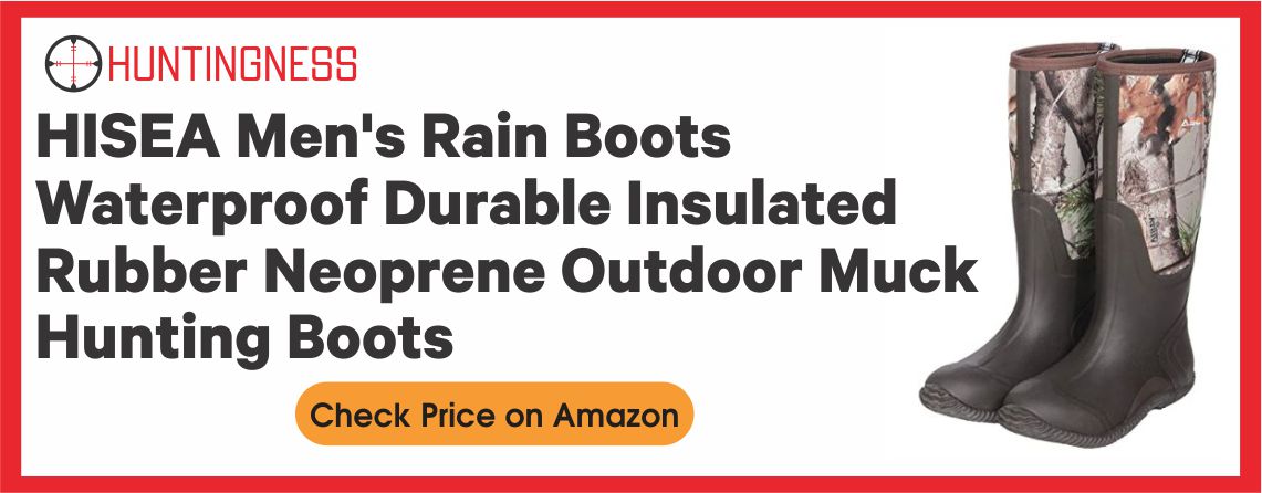 HISEA Men's Rain Boots Waterproof Durable Insulated Rubber Neoprene Outdoor Muck Hunting Boots for Winter Snow Arctic