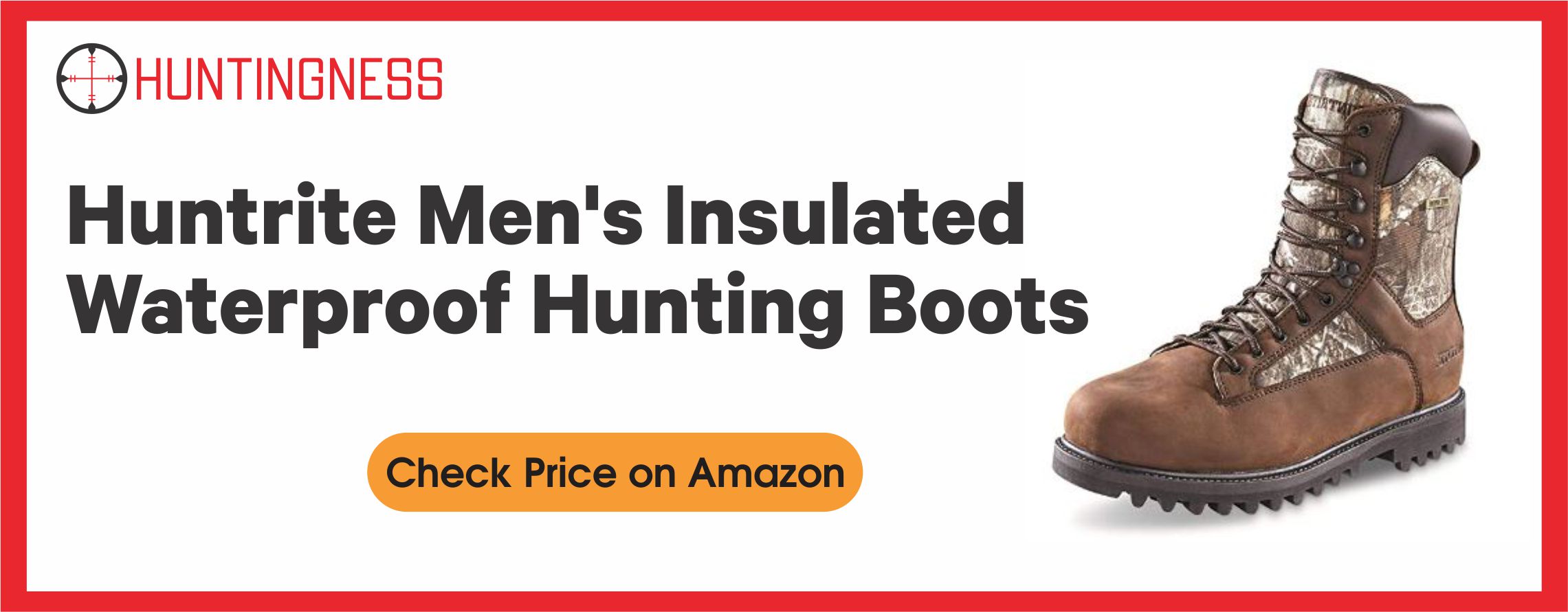 Huntrite Men's Insulated Waterproof Hunting Boots, 1,200-gram