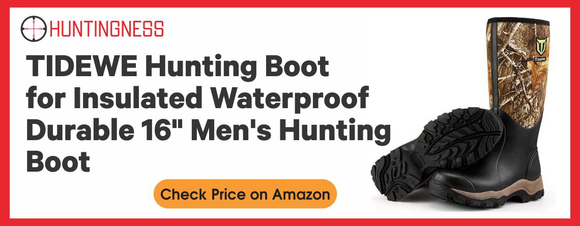 TIDEWE Hunting Boot for Men, Insulated Waterproof Durable 16" Men's Hunting Boot, 6mm Neoprene and Rubber Outdoor Boot Realtree Edge Camo(400Gram & Standard)